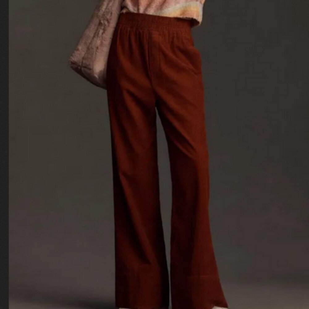 Anthropologie Maeve Corduroy Pull-On Trouser Pants Cedar New SP